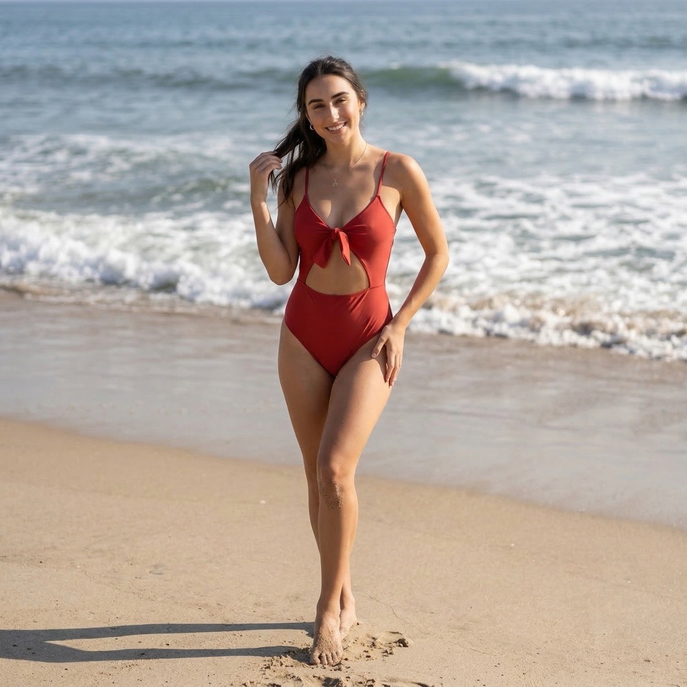 NWT‎ Reformation Tropicana Cutout One-Piece Swimsuit Rust Size Medium 6/8